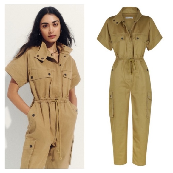 Shona Joy NERUDA UTILITY BOILER SUIT WHEAT Khaki Combat Utility Jumpsuit - Picture 1 of 16
